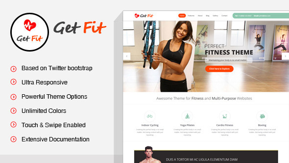 GetFit - Gym Fitness Multipurpose WordPress Theme