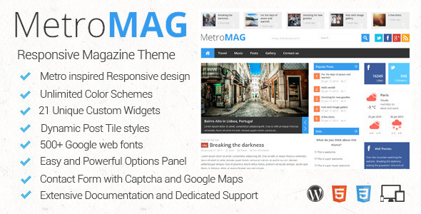Metro Magazine Responsive WordPress Theme