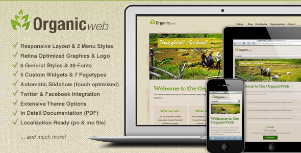 Organic Web - Environmental WordPress Themes