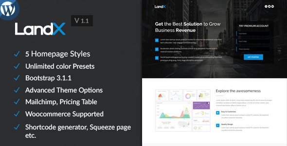 LandX - Multipurpose WordPress Landing Page Theme