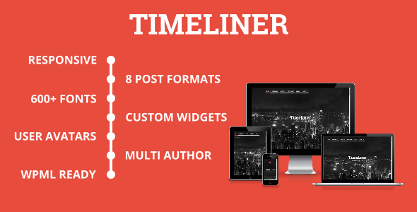 Timeliner - Responsive Timeline Blogging WP Theme