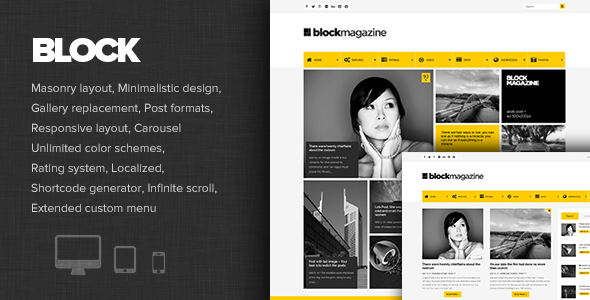 Block Magazine - Flat and Minimalist Blog Theme