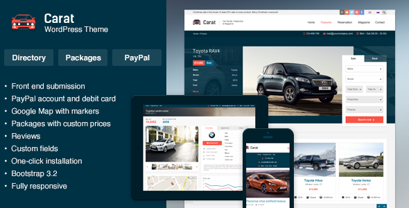 Carat - Automotive Listing WordPress Theme