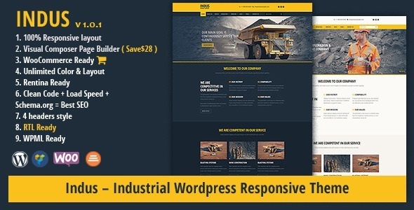 INDUS - Contruction Business WordPress Theme