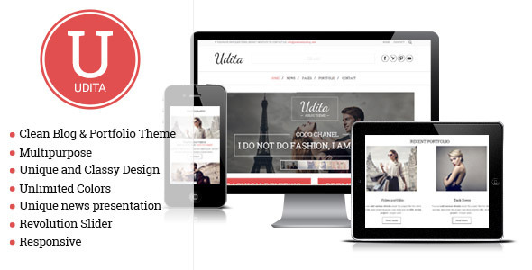 Udita - A Blog & Portfolio WordPress Theme