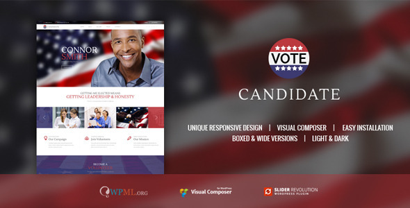 Candidate - Political Campaign, WordPress Theme