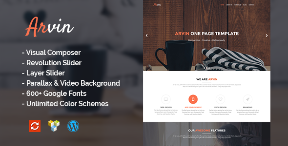 Arvin - Multipurpose One Page WordPress Theme