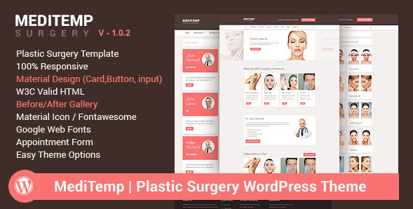 Meditemp - Plastic Surgery WordPress Theme