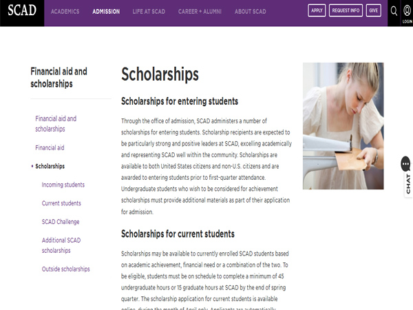 The Savannah College of Art & Design Scholarships
